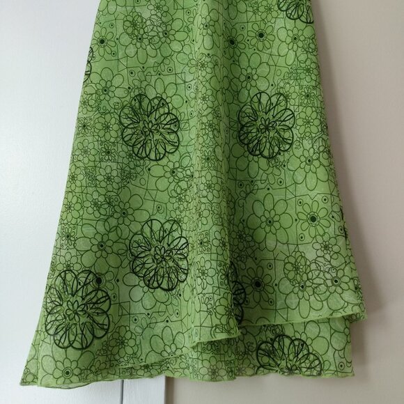 Vintage 90s Dress Size 8 Lime Green Floral 90s Y2K 2000s Jessica Sears - Picture 7 of 11